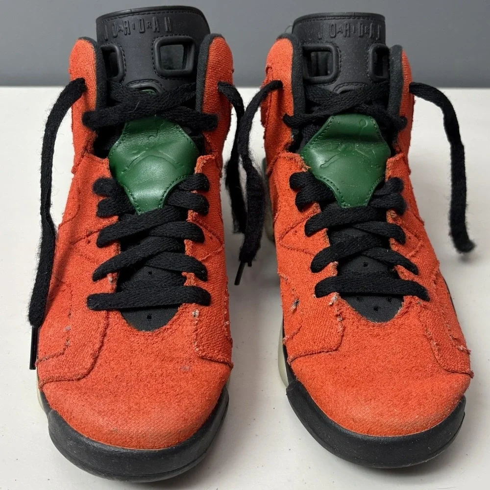 RARE Nike Air Jordan Kids 6.5 Orange & Green FAMU Retro Shoes 2019 Hipster Urban